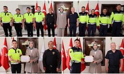 VALİ YİĞİTBAŞI 8 TRAFİK PERSONELİNE 'BAŞARI BELGESİ VERDİ