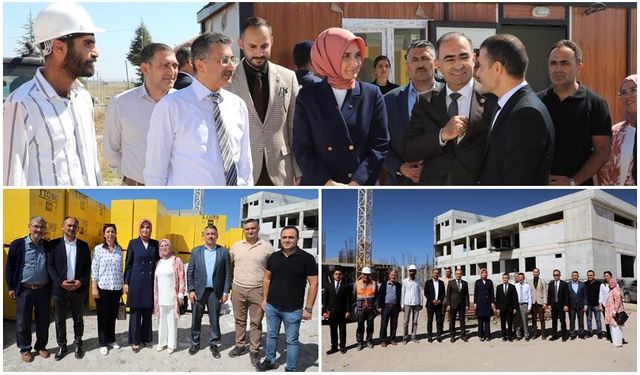 İNŞAAT ÇALIŞMALARI DEVAM EDEN EMİRDAĞ HASTANESİNDE İNCELEMELERDE BULUNDULAR