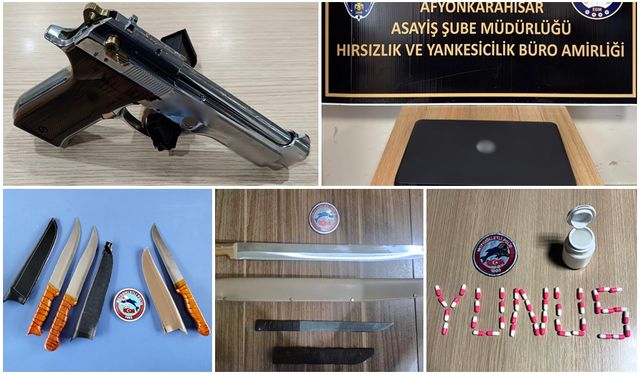 POLİS ŞOK UYGULAMALARDA SİLAH VE UYUŞTURUCU ELE GEÇİRDİ
