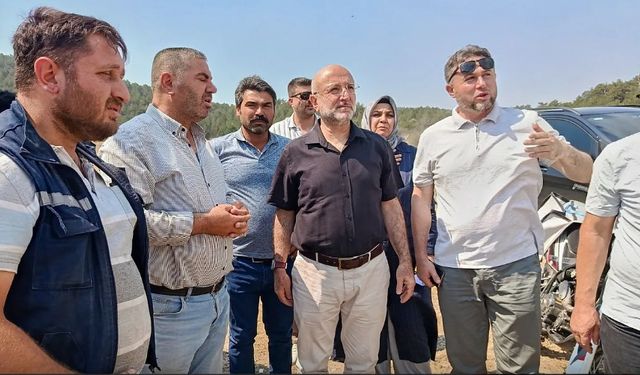 AK PARTİ HEYETİ YANGIN BÖLGESİNDE