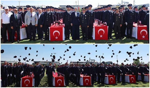 225 POLİS MEMURU DÜZENLENEN TÖRENLE MESLEĞE ADIM ATTI