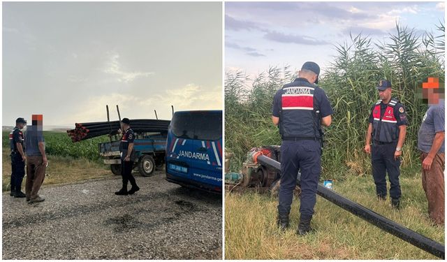JANDARMA, EBER GÖLÜNDEN İZİNSİZ SU KULLANANLARA CEZA UYGULADI