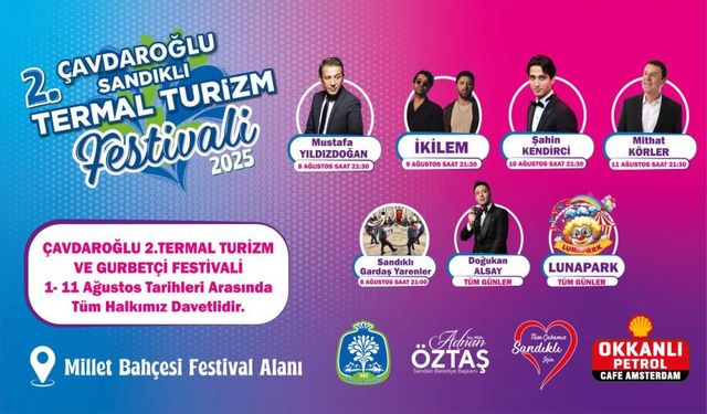 2. Çavdaroğlu Termal Turizm ve Gurbetçi Festivali Bugün Başlıyor!