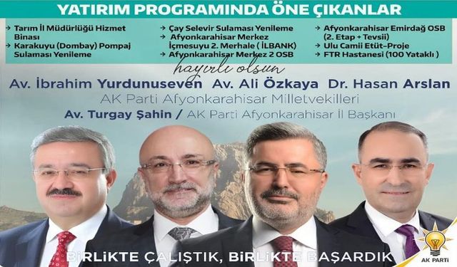 Afyon'a Bu Yıl Milyarlarca Liralık Yatırım Yağacak.