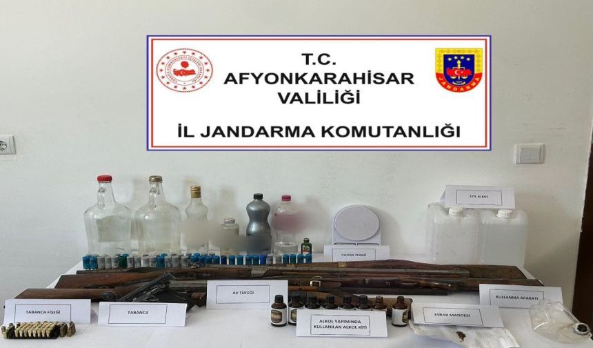 JANDARMA ALKOL İMALATÇISINI YAKALADI