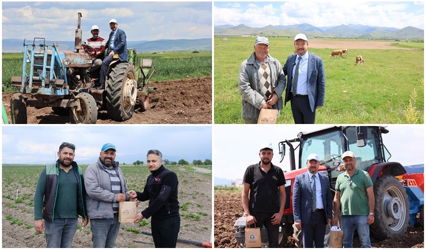 BELEDİYE BAŞKANI ÖZTAŞ’TAN TARLADAKİ ÇİFTÇİLERE ZİYARET