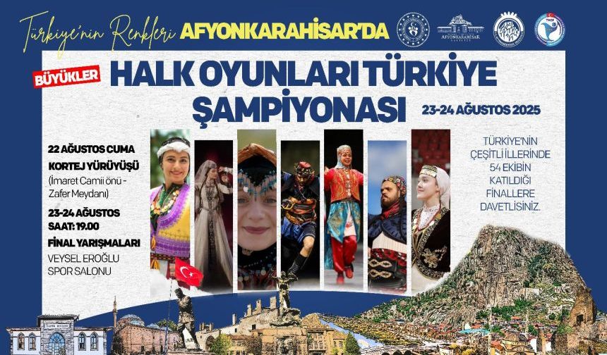Afyonkarahisar Büyükler Türkiye Halk Oyunları Şampiyonasına Ev Sahipliği Yapıyor