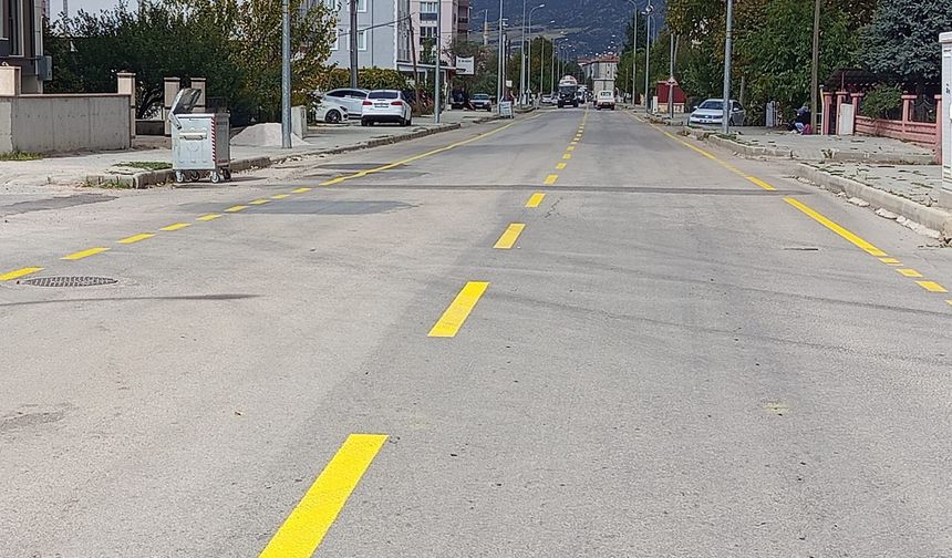 Dinar’ın Tüm Noktalarına Yol Şeritleri Çizildi