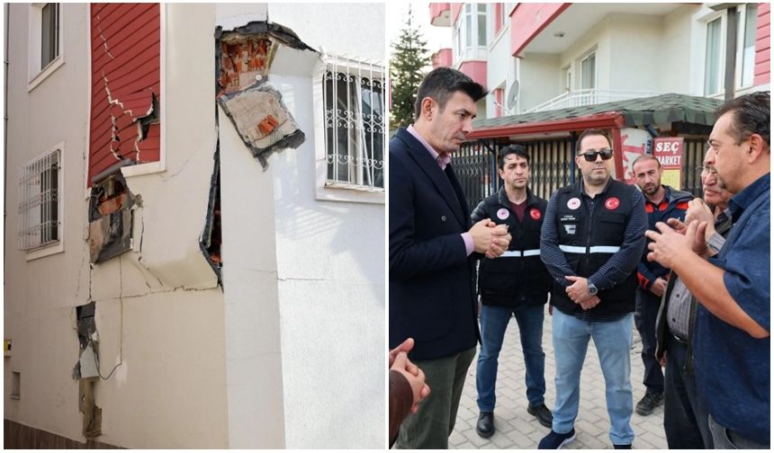 Afyon'da Riskli Bir Bina Tahliye Edildi