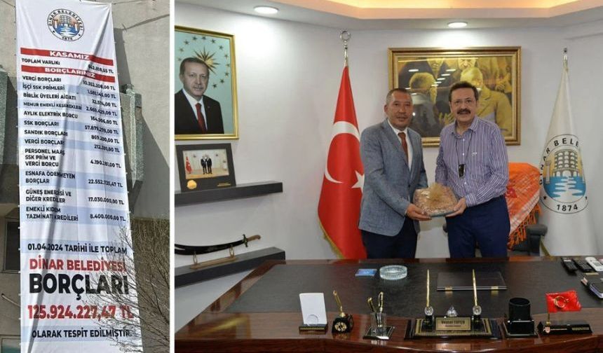 AK Parti'ye Geçen Dinar Belediyesi'nin 'Borç' Afişi Yeniden Gündemde