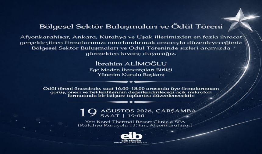 Ege Maden İhracatçıları Birliği Üyelerini Ödüllendiriyor