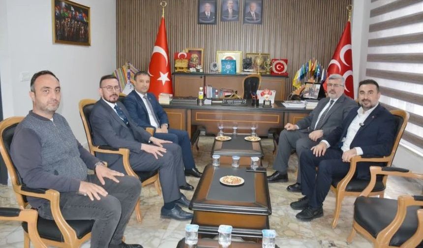 Özkaya'dan MHP İl Başkanı Kahveci'ye Tebrik Ziyareti